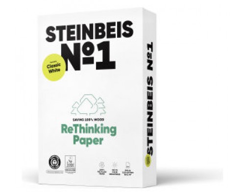 PAQUETE 500H PAPEL RECICLADO 80GR A4 CLASSIC WHITE Nº1 ISO70 STEINBEIS 40002076 (MIN5) (Espera 4 dias)