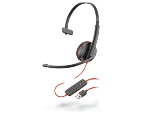 AURICULAR POLY BLACKWIRE 3210 MONAURAL USB-A (BULK)