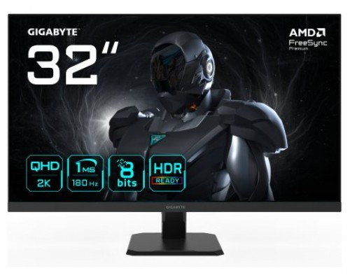 GIGABYTE GS32QA Monitor Gaming 32” QHD - 2560 x 1440, 180Hz, 1ms, 300 cd/m², FreeSync Premium, HDR Ready, HDMI 2.0, DisplayPort 1.4 (Espera 4 dias)