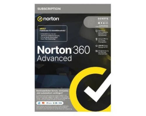 NORTON 360 ADVANCED 200GB 1 USER 10 DEVICE 1