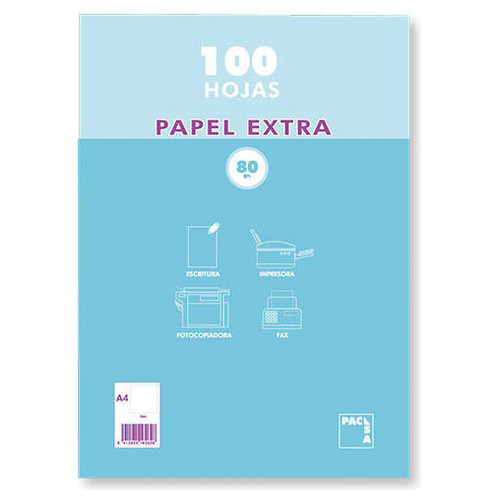 PAQUETE PAPEL EXTRA BLANCO SATINADO 100 HOJAS 80 GRS. A-4 (210X297MM.) LISO PACSA 21811 (Espera 4 dias)-SX0 PAQUETE PAPEL EXTRA BLANCO SATINADO 100 HOJAS 80 GRS. A-4 (210X297MM.) LISO PACSA 21811 (Espera 4 dias)