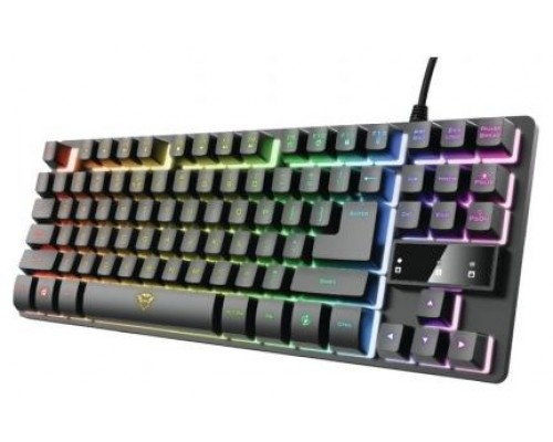 TECLADO TRUST GAMING GXT 833 THADO METALICO COMPACTO