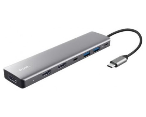 HUB 7 PUERTOS USB-C HALYX GRIS TRUST (Espera 4 dias)