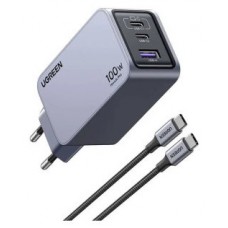 Ugreen Nexode Pro EU 3-Port GaN PD Fast Charger With USB-C Cable Universal Negro, Gris Corriente alterna Carga rápida Interior (Espera 4 dias)-SX63 Ugreen Nexode Pro EU 3-Port GaN PD Fast Charger With USB-C Cable Universal Negro, Gris Corriente alterna Carga rápida Interior (Espera 4 dias)