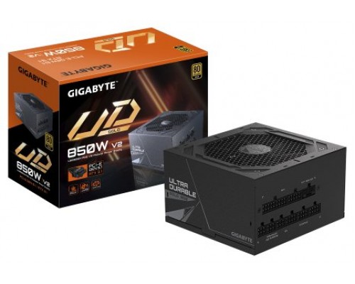 GIGABYTE UD850GM PG5 V2 Fuente de Alimentación – PCIe Gen 5.1, 80 PLUS Gold, Diseño completamente modular, Ventilador de 120 mm, Compatible con ATX 3.1, Enchufe EU (Espera 4 dias)