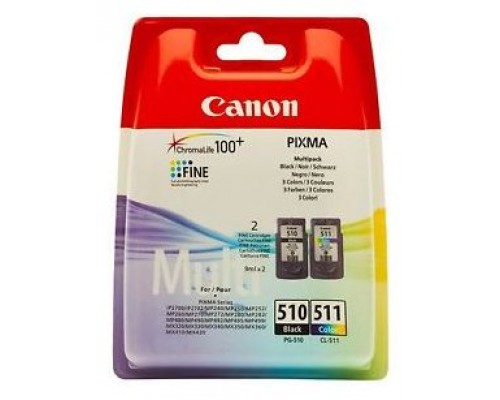 Canon Cartuchos Negro/Color PG-510/CL-511 PACK 2 con Blister