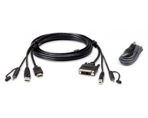 Aten 2L-7D02DHX2 cable para video, teclado y ratón (kvm) 1,8 m Negro (Espera 4 dias)