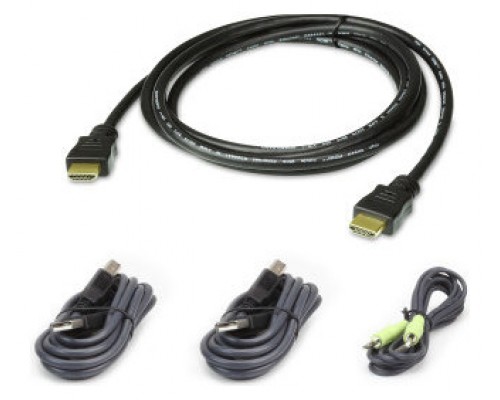 Aten 2L-7D02UHX4 cable para video, teclado y ratón (kvm) 1,8 m Negro (Espera 4 dias)