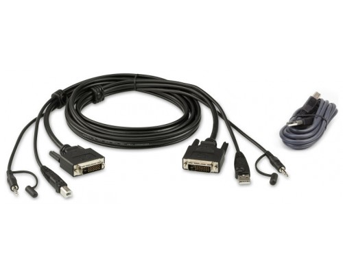Aten 2L-7D03UDX4 cable para video, teclado y ratón (kvm) 3 m Negro (Espera 4 dias)