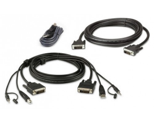 Aten 2L-7D03UDX5 cable para video, teclado y ratón (kvm) 3 m Negro (Espera 4 dias)