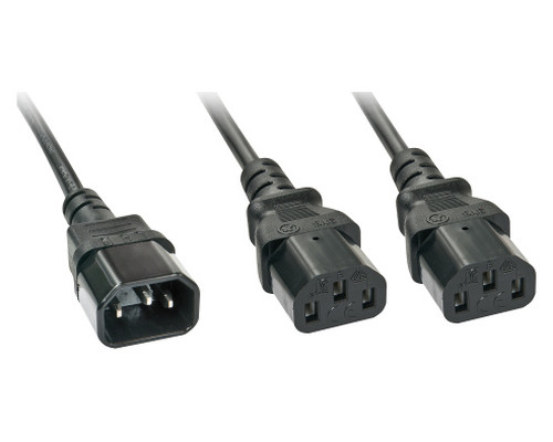 Lindy 30039 cable de transmisi&oacute;n Negro 2 m C14 acoplador Acoplador C13 2 x (Espera 4 dias)