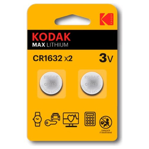 PILAS CR1632 KODAK BOTON LITIO 3V PACK 2 UNIDADES-SX2 PILAS CR1632 KODAK BOTON LITIO 3V PACK 2 UNIDADES