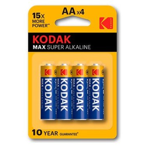 PILAS AA KODAK SUPER ALCALINA MAX LR6 2800 mAh PACK 4-SX2 PILAS AA KODAK SUPER ALCALINA MAX LR6 2800 mAh PACK 4