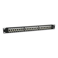 PATCH PANEL 24 PUERTOS CATEGORIA 6A 1U COLOR NEGRO