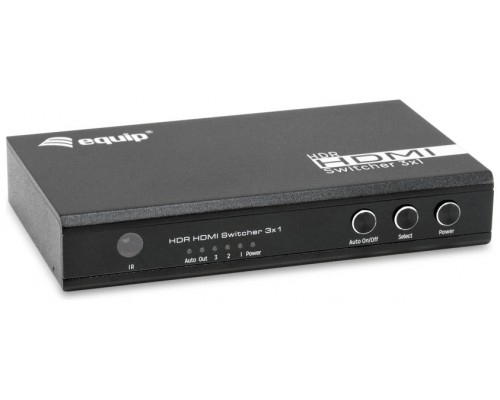 SWITCH HDMI 2.0 4K 3x1 ALIMENTACION POR USB EQUIP