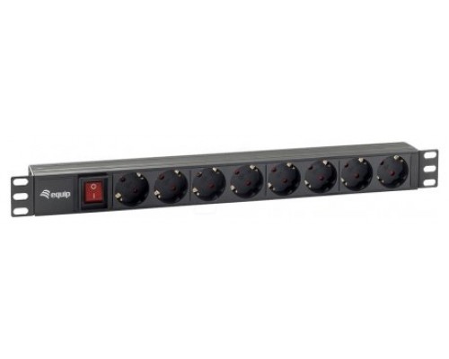 EQUIP REGLETA ALIMENTACION RACK 19" 1U 8 TOMAS CON INTERRUPTOR