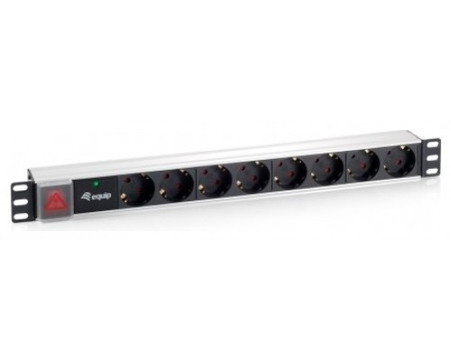 REGLETA ALIMENTACION ALUMINIO RACK 19" 1U 8 TOMAS