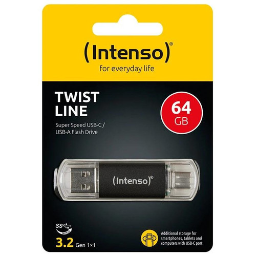 Intenso Twist Line Lápiz USB 3.2 A+C 256Gb-SX10 Intenso Twist Line Lápiz USB 3.2 A+C 256Gb