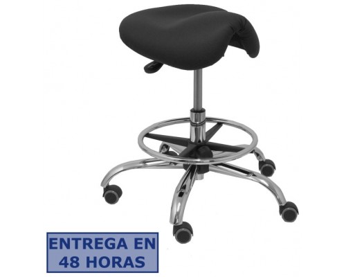 PIQUERAS Y CRESPO Taburete Zarza sin respaldo similpiel negro