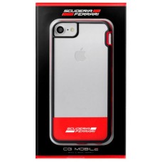 Carcasa COOL para iPhone 7 / 8 / SE (2020) / SE (2022) Licencia Ferrari Transparente Negro Rojo