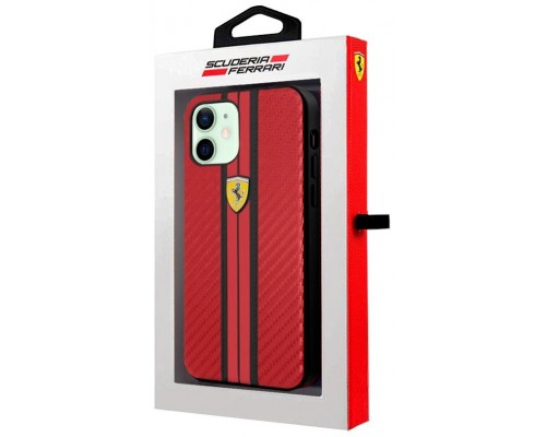 Carcasa COOL para iPhone 12 / 12 Pro Licencia Ferrari Piel Rojo