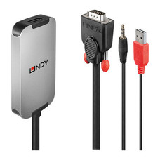 Lindy 38296 adaptador de cable de v&iacute;deo Negro, Blanco (Espera 4 dias)
