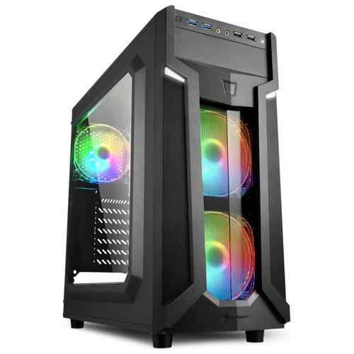 CAJA ATX SHARKOON VG6-W RGB 2XUSB3.0 RGB SIN FUENTE NEGRO-SX15 CAJA ATX SHARKOON VG6-W RGB 2XUSB3.0 RGB SIN FUENTE NEGRO
