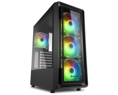 CAJA SHARKOON TK4 RGB ATX 2XUSB3.0 1XUSB2.0 SIN FUENTE NEGRO