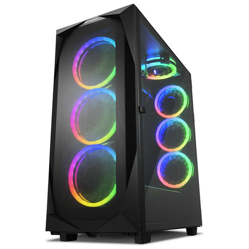 CAJA ATX SHARKOON REV300 2XUSB3.0 RGB SIN FUENTE NEGRO