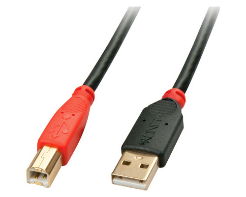 Lindy 42762 cable USB USB 2.0 15 m USB A USB B Negro, Rojo (Espera 4 dias)