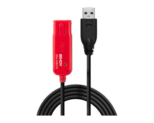 Lindy 42923 cable USB USB 2.0 30 m USB A Negro, Rojo (Espera 4 dias)
