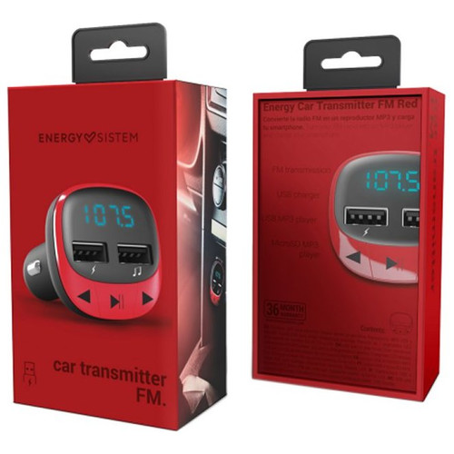 Energy sistem Car Transmitter FM Red (microSD,MP3)-SX3 Energy sistem Car Transmitter FM Red (microSD,MP3)