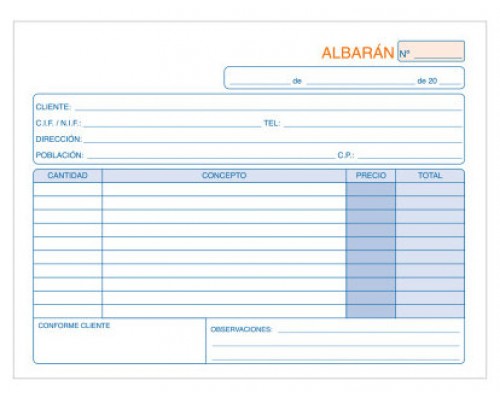 TALONARIO 50 JUEGOS ALBARANES DUPLICADO (ORIGINAL+COPIA AUTOCOPIATIVA) 4º APAISADO DOHE 50119D (MIN10) (Espera 4 dias)-SX0 TALONARIO 50 JUEGOS ALBARANES DUPLICADO (ORIGINAL+COPIA AUTOCOPIATIVA) 4º APAISADO DOHE 50119D (MIN10) (Espera 4 dias)