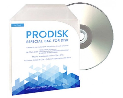 Sobres Plastico CD DVD (Pack 100unds) Prodisk (Espera 2 dias)