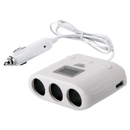 Cargador Mechero 4 en 1 para coche Blanco-SX6 Cargador Mechero 4 en 1 para coche Blanco