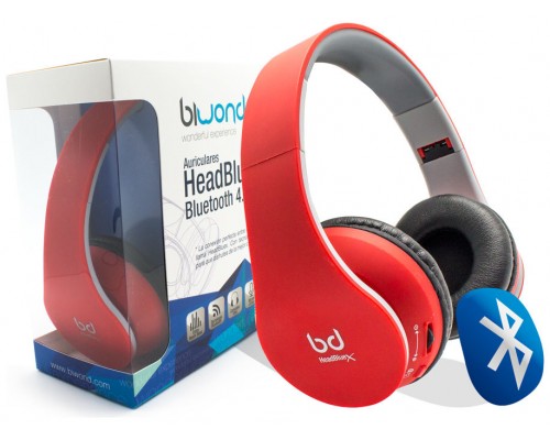 Auriculares Biwond HeadBluex Bluetooth 4.0 Rojo REACONDICIONADO (Espera 2 dias)