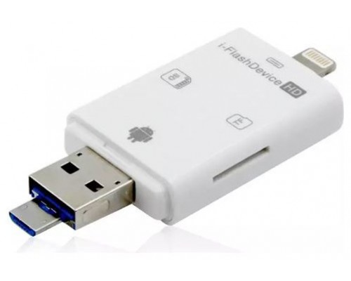 Lector Tarjeta SD/MicroSD 4 en 1 a USB/Micro USB/Lightning