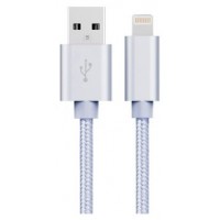 Cable USB a Lightning 8 Pines (Carga y Transferencia) Metal Plata 1m Biwond (Espera 2 dias)