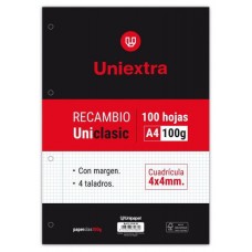 RECAMBIO UNIEXTRA A4 UNICLASIC 100 HOJAS 100G 4X4 C/M PAPYRUS 53390900 (Espera 4 dias)