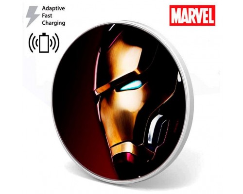 Dock Base Cargador Smartphones Qi Inalámbrico Universal Licencia Marvel Iron Man (Carga Rápida)