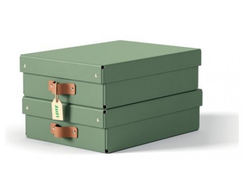 PACK 2 CAJAS DE ALMACENAMIENTO CARTÓN MEDIANA BAJA COLOR VERDE LEITZ 61480050 (Espera 4 dias)