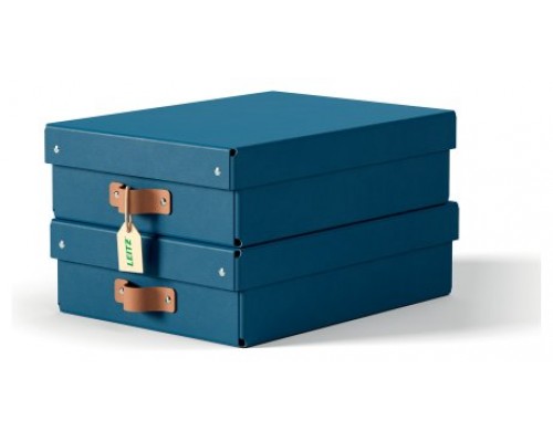 PACK 2 CAJAS DE ALMACENAMIENTO CARTÓN MEDIANA BAJA COLOR AZUL LEITZ 61480068 (Espera 4 dias)