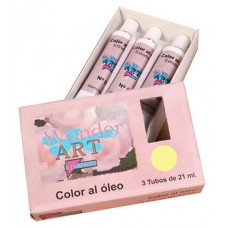 CAJA 3 TUBOS 21ML. &Oacute;LEO N&ordm;.08 AMARILLO CADMIUN WONDER ART BY PRYSE 6250008 (Espera 4 dias)