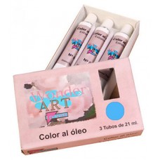 CAJA 3 TUBOS 21ML. &Oacute;LEO N&ordm;.29 AZUL CYAN WONDER ART BY PRYSE 6250029 (Espera 4 dias)