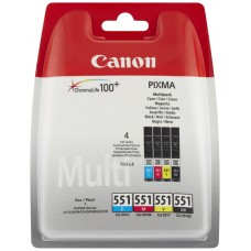 Canon CLI-551 B/C/M/Y Standard Capacity, 4-pack Blister Pixma iP7250/iP8750
