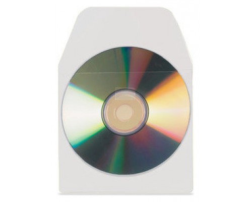 PACK DE 100 FUNDAS CD-DVD PP TRANSPARENTE AUTOADHESIVAS CON SOLAPA 3L 6832-100 (Espera 4 dias)