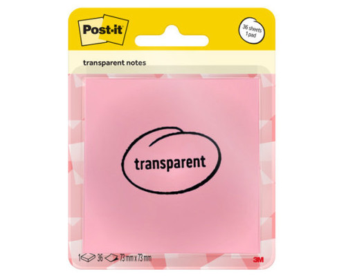BLISTER 36 HOJAS NOTAS TRANSPARENTES 600-1TRSPO 73X73 MM NARANJA PASTEL POST-IT 7100394468 (Espera 4 dias)