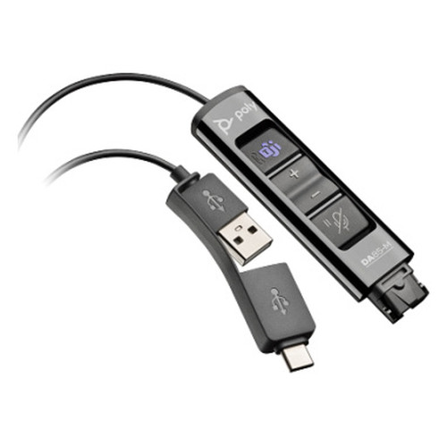 HP Poly Adaptador negro Poly DA85-M USB a QD compatible con TAA (Espera 4 dias)-SX11 HP Poly Adaptador negro Poly DA85-M USB a QD compatible con TAA (Espera 4 dias)