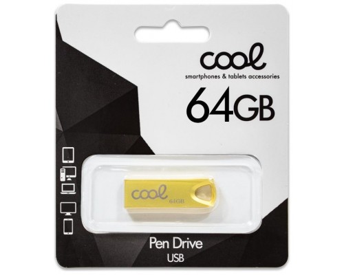 Pen Drive USB x64 GB 2.0 COOL Metal KEY Dorado