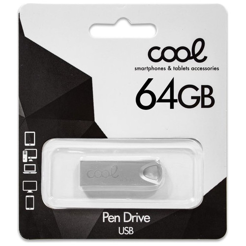 Pen Drive USB x64 GB 2.0 COOL Metal KEY Plata-CS3 Pen Drive USB x64 GB 2.0 COOL Metal KEY Plata